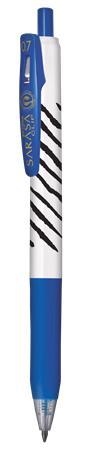 Gélové pero, 0,33 mm, stláčací mechanizmus, pruhované telo, ZEBRA "Sarasa Clip", modrá 1