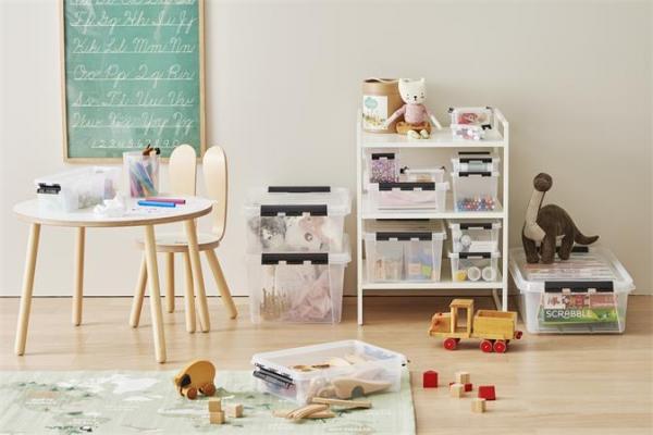 Úložný box, plastový, 8 l, čierne úchytky, SMARTSTORE "Classic 14", priehľadný 6