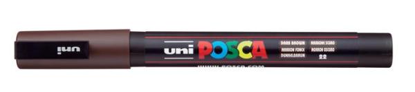 Dekoračný popisovač, 0,9-1,3 mm, UNI "Posca PC-3M", tmavohnedá