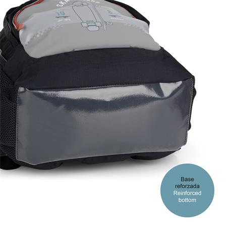 Školská taška, so zipsom, GABOL "Trick", sivá-čierna, skateboard 5