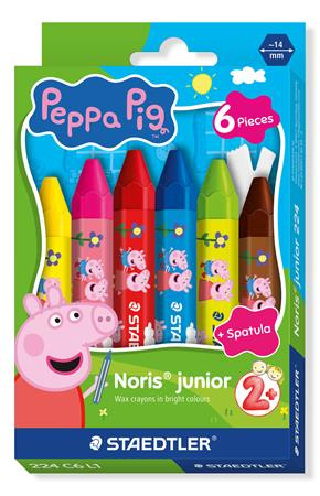 Voskovky, šesťhranné, jumbo, STAEDTLER „Noris® junior 224”, Peppa Pig, 6 farieb 1