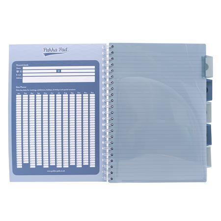 Špirálový zošit, A4, linajkový, s rozraďovačom, 200 listov, PUKKA PAD "Haze Project Book", 2