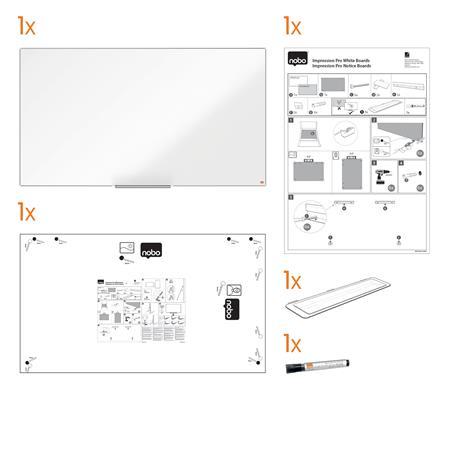 Biela tabuľa, NanoClean™, široká, magnetická, 32"/71x40 cm, hliníkový rám, NOBO "Impressio 7
