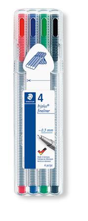 Liner, sada, 0,3 mm, STAEDTLER "Triplus STAEDTLER Box", 4 rôzne farby 1