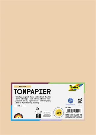 Farebný papier, A4, 130 g, 100 listov, FOLIA, broskyňový 1