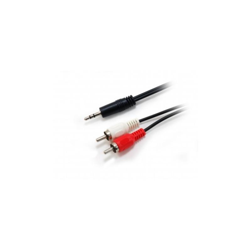 Audio kábel, 3,5 mm jack-2xRCA, 2,5 m, EQUIP 1