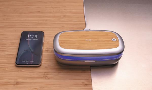 UV-C sterilizačný box s bezdrôtovým nabíjaním 5W Rena sivá 12