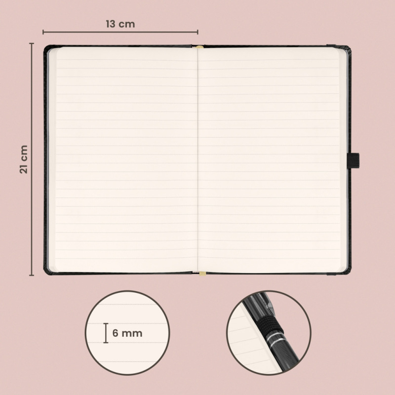 NOTIQUE Notes Elegantný, linajkovaný, 13 x 21 cm 2