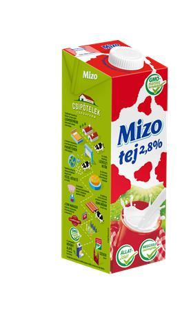 Mlieko, trvanlivé, s uzáverom, 2,8%, 1 l, MIZO