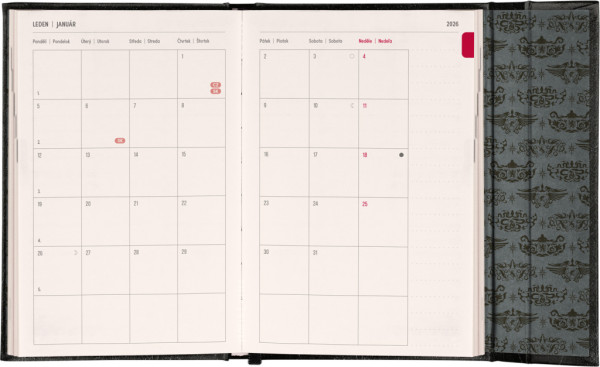 NOTIQUE Týždenný magnetický diár Harry Potter – Lumos 2026, 11 x 16 cm 3