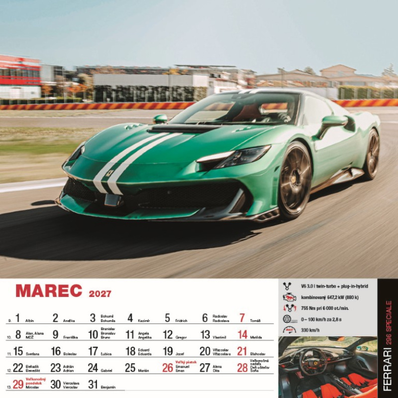 Nástenný kalendár Sports cars 2027 4