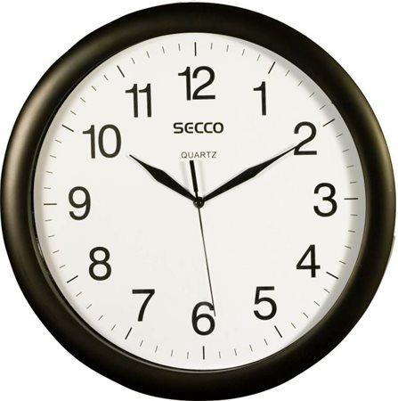 Nástenné hodiny, 33 cm,  SECCO, čierny rám 1