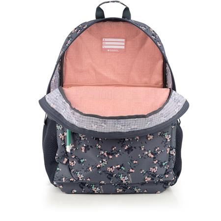 Školská taška, so zipsom, GABOL "Secret", sivá, s kvetinkovým vzorom 5