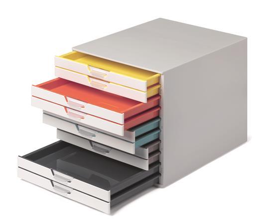 DURABLE Zásuvkový box, plastový, 10 zásuviek, DURBALE "VARICOLOR® 10", biela 2
