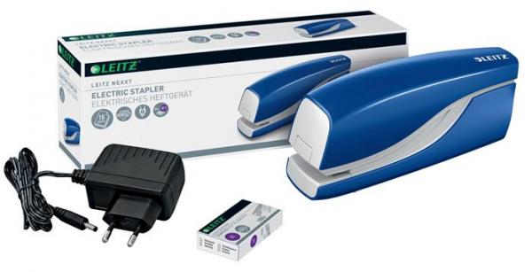 Zošívačka, elektrická, No.10, 10 listov, LEITZ "Nexxt 5532", modrá 5
