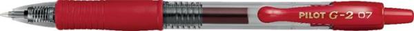 Gélové pero, 0,32 mm, stláčací mechanizmus, PILOT "G-2", červené 1