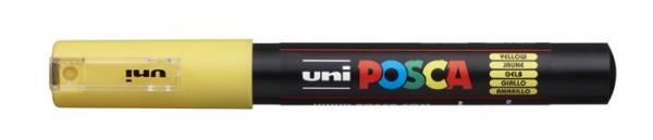 Dekoračný popisovač, 0,7-1,0 mm, UNI "Posca PC-1M", žltá 1