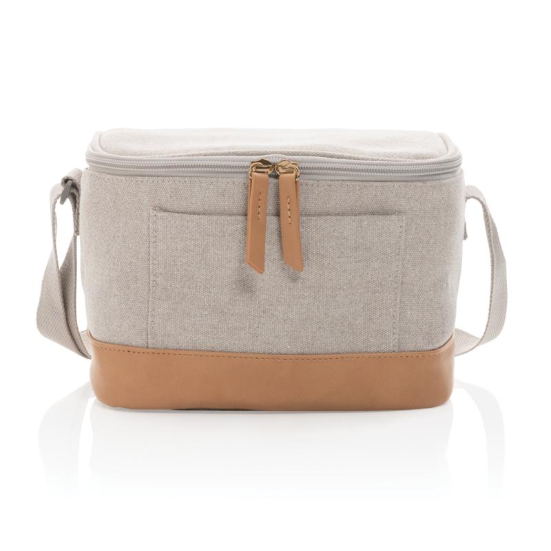 Malá chladiaca taška Impact z 16 oz. recykl. canvas AWARE™ sivá 3