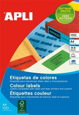 Etikety, 70x37 mm, farebné, APLI, žlté, 2400 etikiet/bal 2