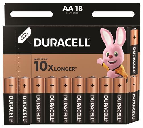 Batéria, tužková AA, 18ks, DURACELL "Basic" 1