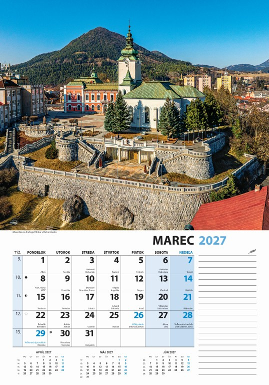 Nástenný kalendár Slovensko z výšky 2027 4