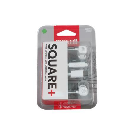Slúchadlá, s mikrofónom, USB-C, MAXELL "Square+", biela 2