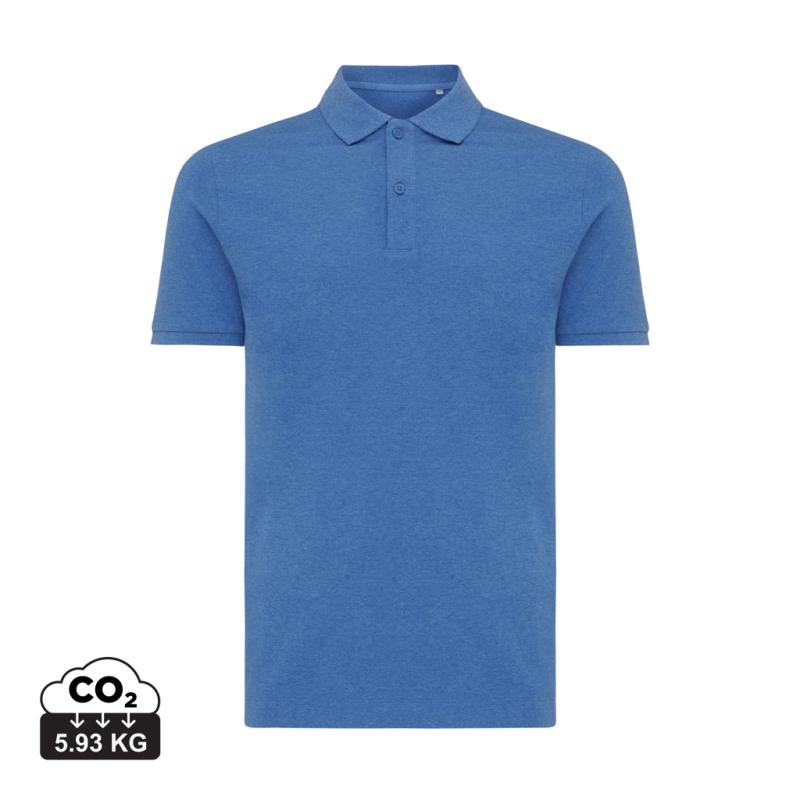 Polo tričko IQONIQ Yosemite z recykl. bavlny heather blue XL