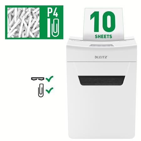 Skartovací stroj, konfetti, 10 listov, LEITZ "IQ Protect 10X" 7
