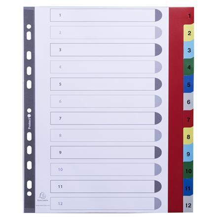 Register, plastový, A4+, 1-12, EXACOMPTA, farebný 2