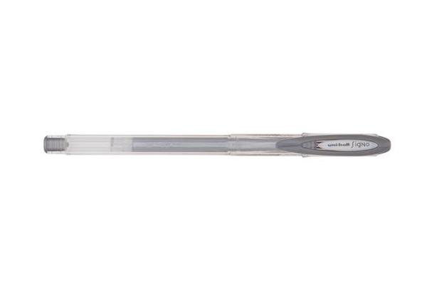 Gélové pero, 0,5 mm, s vrchnákom, UNI "UM-120", metalické strieborné 1