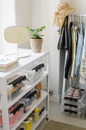 Úložný box, plastový, 8 l, čierne úchytky, SMARTSTORE "Classic 12", priehľadný 6