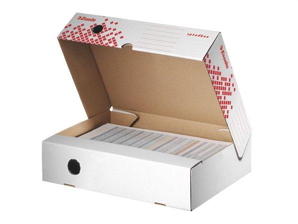 Archívny box, A4, 80 mm, recyklovaný kartón, horizontálny, ESSELTE "Speedbox", biely 2