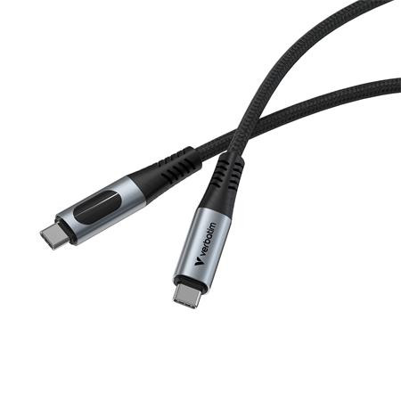USB kábel, USB-C – USB-C, 1,2 m, 240 W, s indikátorom výkonu, VERBATIM 2