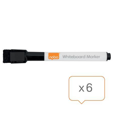 Popisovač na tabule, kužeľový hrot, 2 mm, s magnetickým uzáverom, NOBO, čierna 2