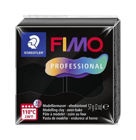 Modelovacia hmota, 57 g, vypaľovacia, FIMO „Professional“, čierna 1