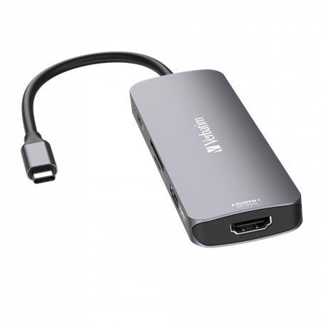 USB HUB, USB-C PD/2xHDMI/3xUSB-A/SD/mSD, VERBATIM 1