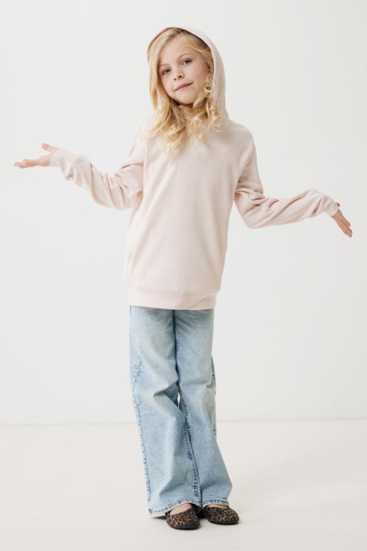 Detská mikina s bočnými vreckami IQONIQ Yengo z rec. bavlny cloud pink 5-6r (110-116cm) 6
