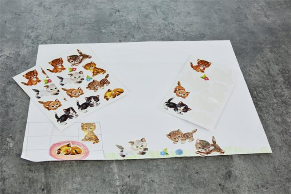 Nálepky, papier, 3 hárky, 76x120 mm, AVERY ZWECKFORM, "Z-Design No.4346", mačiatka 3