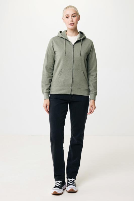 Mikina na zips s kapucňou IQONIQ Abisko z recykl. bavlny heather green XXS 6