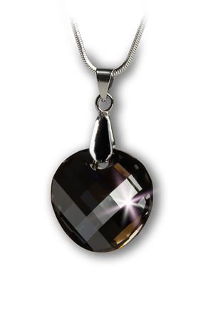 Retiazka, okrúhly tvar, s príveskom Black Diamond SWAROVSKI®, 18mm ART CRYSTELLA® 1