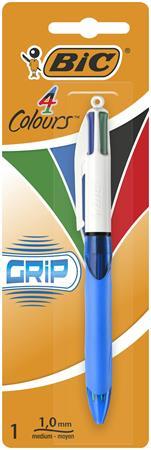 Guľôčkové pero, 0,32 mm, stláčací mechanizmus, 4 farby, BIC "4 Colours Grip Original" 1