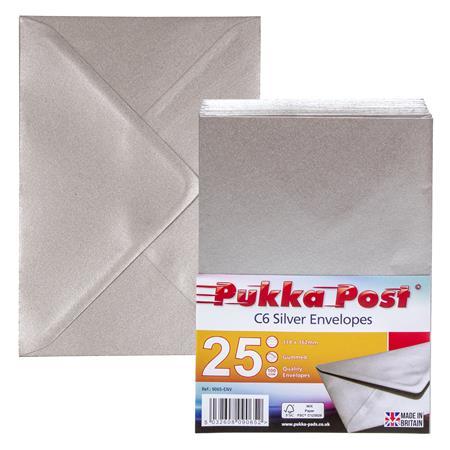 Obálka, C6, silikónová, PUKKA PAD "Silver", strieborná 1