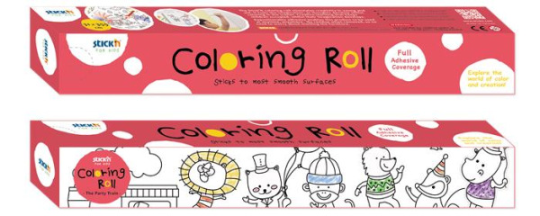 Omaľovávanka v kotúči, samolepiaca, 31x355 cm, STICK N, párty vláčik