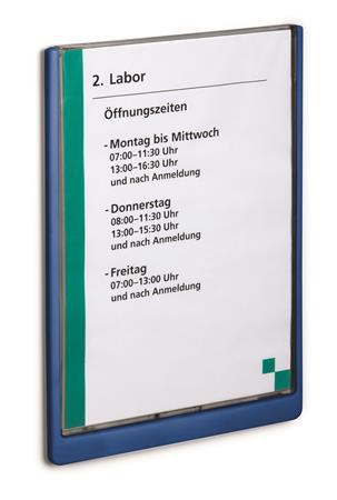 Informačná tabuľa, 210x297 mm, DURABLE „CLICK SIGN”, modrá