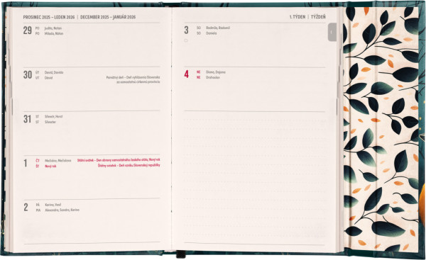 NOTIQUE Týždenný magnetický diár Líška 2026, 11 x 16 cm 1