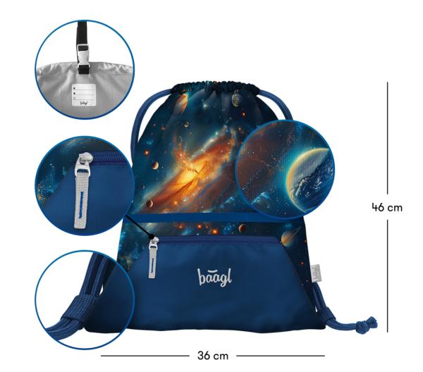 BAAGL SADA 3 Airy Vesmír: batoh, peračník, vrecko 14
