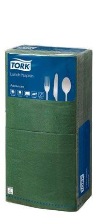 Servítky, 1/4 sklad, 2-vrstvové, 32x32 cm, Advanced, TORK "Lunch", tmavozelená 1