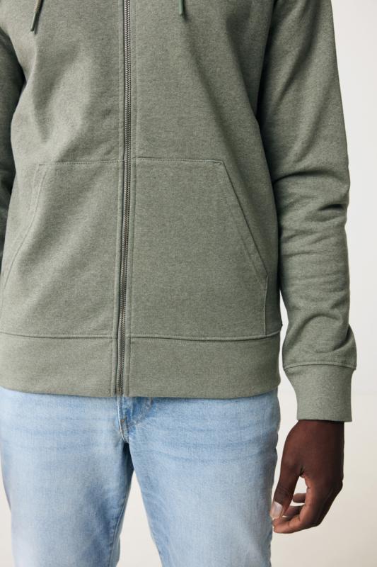 Mikina na zips s kapucňou IQONIQ Abisko z recykl. bavlny heather green XXS 16