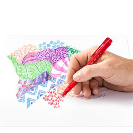 Guľôčkové pero, 0,5 mm, stláčací mechanizmus, STAEDTLER "Ball 423 M", červené 4