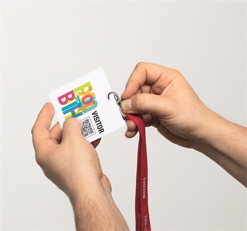 Visačka, Euro výrez, 97x86 mm, DURABLE "Visitor Badge", biela 6